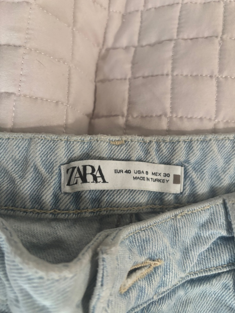 Zara Light Blue Distressed Denim Jeans - Picture 2 of 4